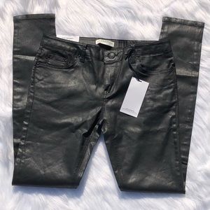 Zara black coated “the skinny” jeans